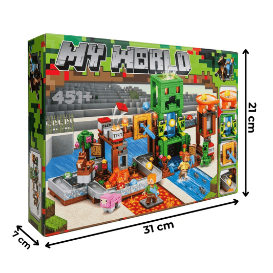 Minecraft Kockice - Set "Rudnik" (451 Element Sa Creeperom i Figuricama)