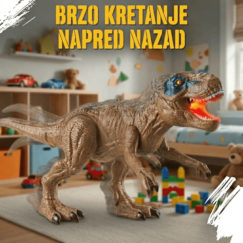 Moćni T-Rex: Interaktivni Dinosaurus koji Ispušta Efekat Vatre i Realistično Se Kreće