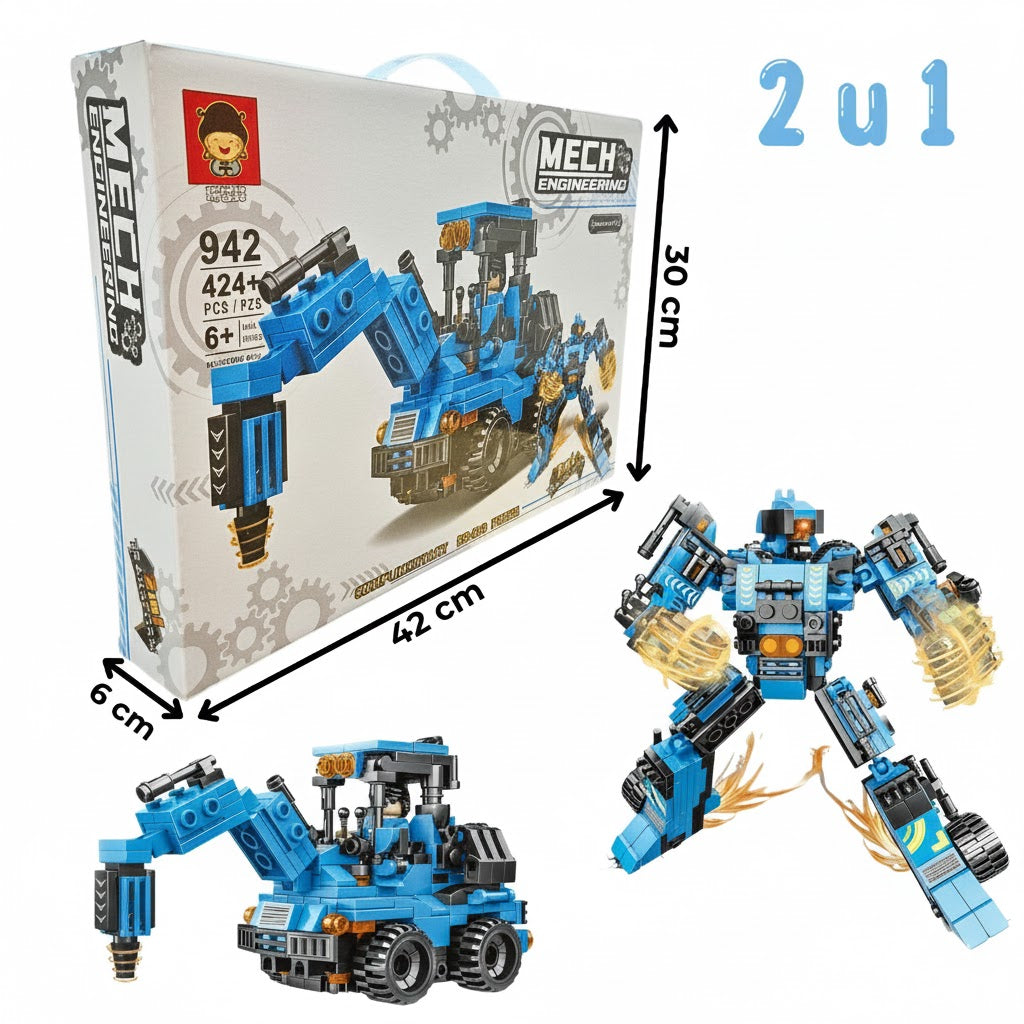 Transformers - Bager gradivni blokovi - 424+ elementa / Poklon pakovanje