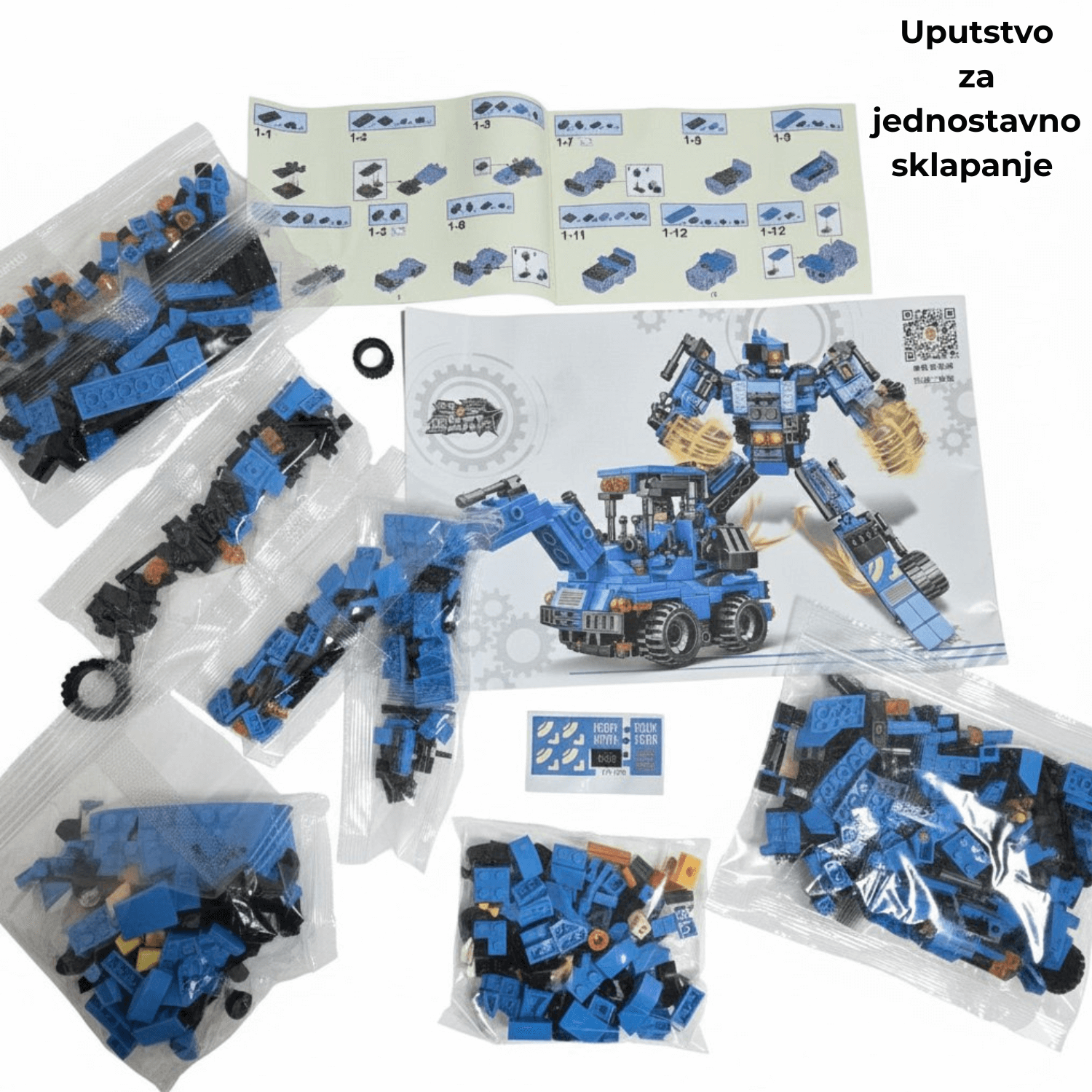 Transformers - Bager gradivni blokovi - 424+ elementa / Poklon pakovanje